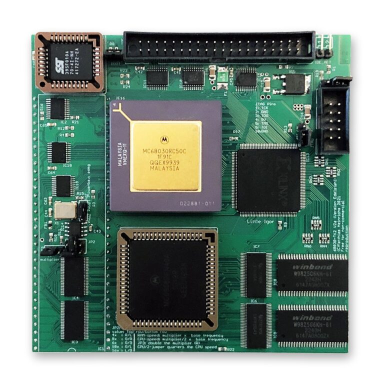 TK68030v2 accelerator board with 68030 CPU, 68882 FPU and IDE port